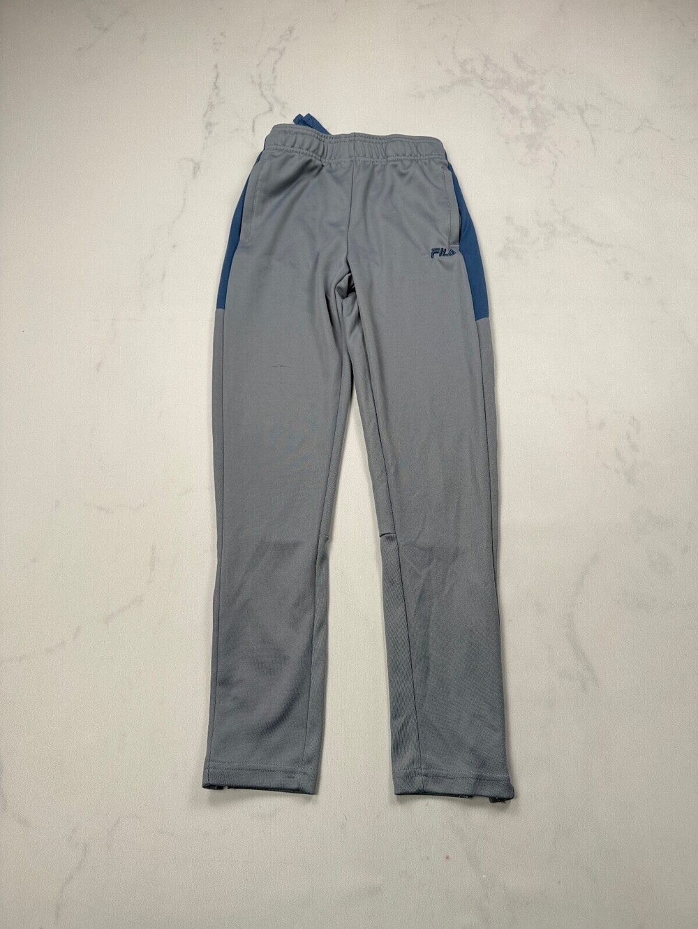 Fila Athletic Pants Tracksuit Gray 2010s Adjustable Leg Openings - Boys M